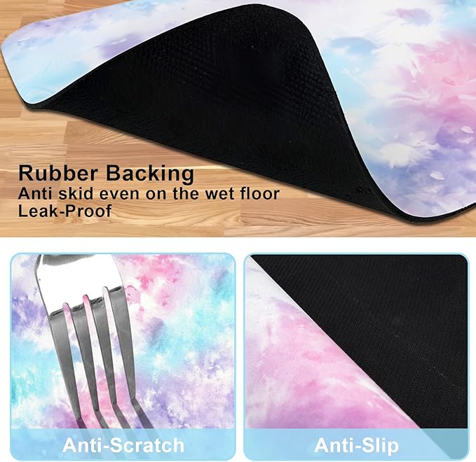 Dog Food Mats for Floors Waterproof Mat for Cat Food and Water Bowls - Absorbent Quick Dry Non Slip Mat for Pet Feeding