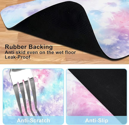 Dog Food Mats for Floors Waterproof Mat for Cat Food and Water Bowls - Absorbent Quick Dry Non Slip Mat for Pet Feeding