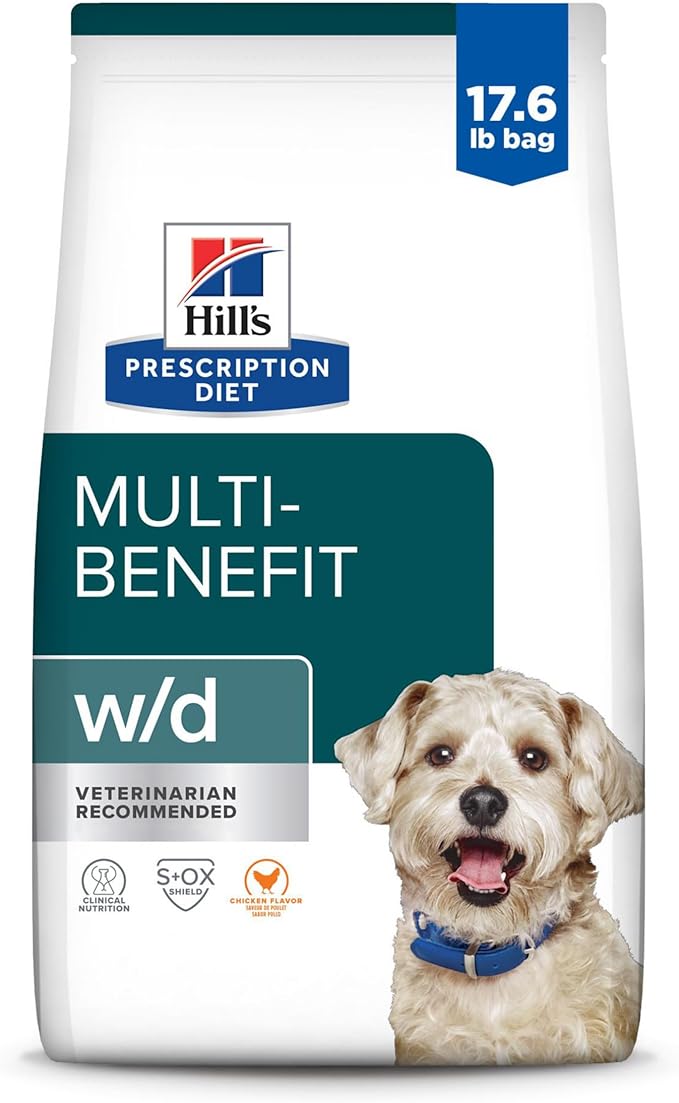 Hill's Prescription Diet w/d Multi-Benefit Digestive/Weight/Glucose/Urinary Management Dry Dog Food, Chicken, 17.6 lb. Bag