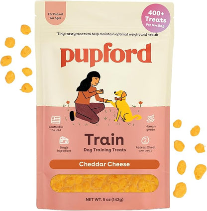 Pupford Training Treats for Dogs & Puppies, 400+ Single Ingredient Bites (Cheddar, 5 oz)