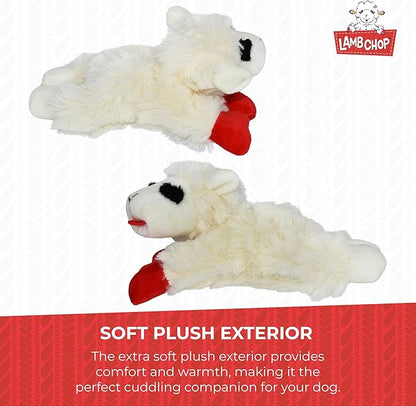 Multipet Lamb Chop Dog Plush Toy - Squeaky Toy for All Dogs - Extra Soft Plush - Stuffed Animal Dog-Toy for Cuddling & Playing - Cute Pet-Toy (6",Cream),(Pack of 3)