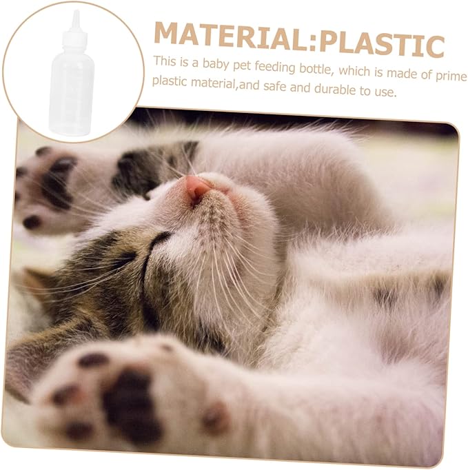 4pcs Small Cat Milk Bottles Nipples Pet Nursing Bottles for Kitten Puppies