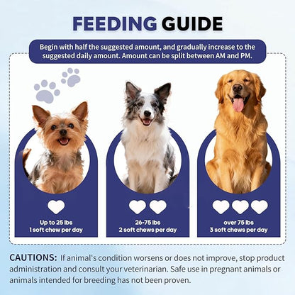 Allergy Relief Chews for Dogs Omega-3 Fish Oil Chewable Supplement for Itchy Skin and Hot Spots Allergies Relief, Paw Licking, Dry Skin & Coat Supplement Itching Relief Bites - 120 Ct