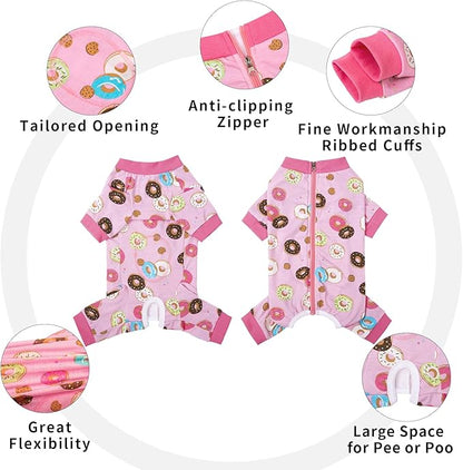 Dog Surgery Recovery Suit, Dog Onesie for Surgery Female Male Dogs, Dogs Pajamas Long Sleeve, Small Dogs Onesie, Abdominal Wound Bandages Surgical Suit, Cat Recovery Suit for Shedding Skin Disease
