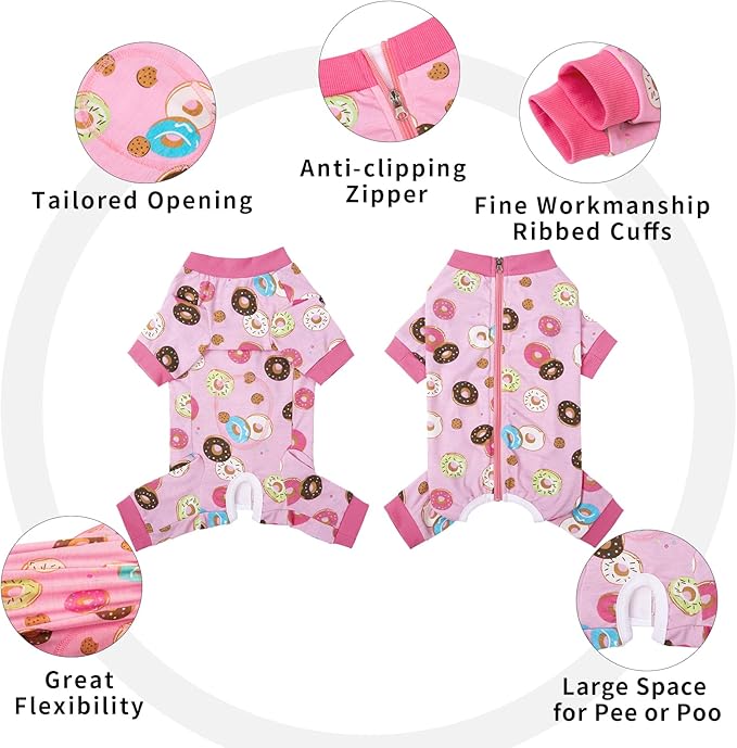 Dog Surgery Recovery Suit, Dog Onesie for Surgery Female Male Dogs, Dogs Pajamas Long Sleeve, Small Dogs Onesie, Abdominal Wound Bandages Surgical Suit, Cat Recovery Suit for Shedding Skin Disease