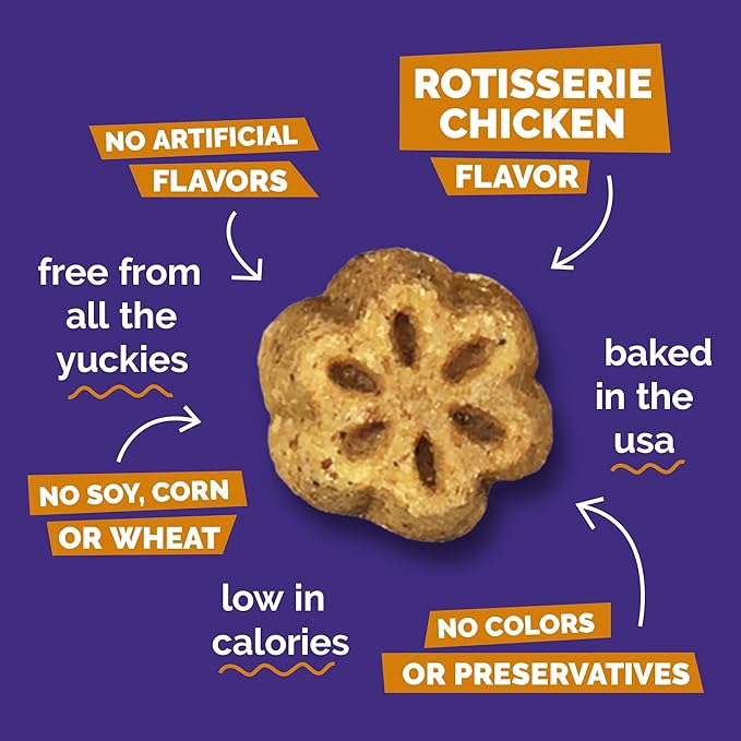 Fruitables Skinny Minis Dog Treats,Healthy Pumpkin Treat for Dogs,Low Calorie & Delicious,Puppy Training,No Wheat,Corn or Soy,Made in The USA,Rotisserie Chicken Flavor,5oz,(Pack of 2)