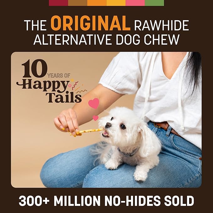 Earth Animal No Hide Stix - Long Lasting Rawhide Free Small Dog Chews Sticks, Chicken & Beef Variety Bundle - 40 Count Value Pack