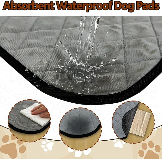 Washable Pee Pads for Dogs,Waterproof Dog Training Pads,Playpen Mat,Non-Slip Potty Pads,Super Absorbent Whelping Pads,Puppy Pad with Rounded Corn,Potty Pads (72x72(1 Pack))