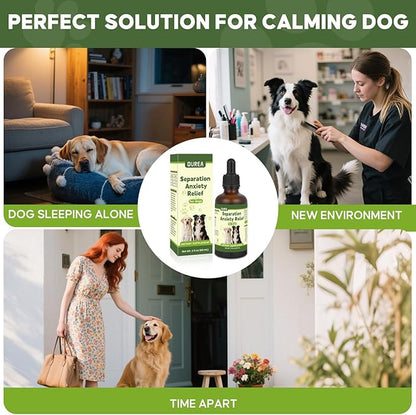 Ourea Separation Anxiety Relief for Dogs, Calming Care for Dogs, Helps Relieve Anxiety During Separation, Valerian Root for Anxiety Drops, Easy to Use (2 fl oz)
