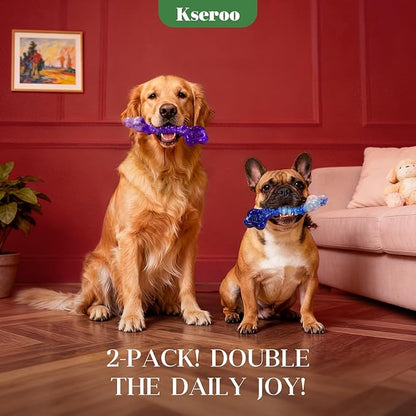 Kseroo Indestructible Dog Toys for Aggressive Chewers: 2-Pack Tough Chew Toy for Large Dogs, Heavy Duty Long-Lasting Dog Bones for Large Breed, Dog Toys to Keep Them Busy