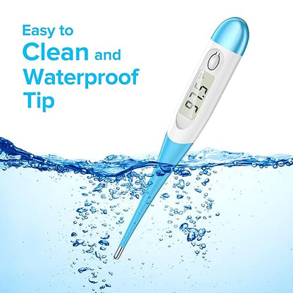 Thermometer for Adults and Kids with 8 Seconds Fast Accurate Reading, Acctrate & Safe-Baby Thermometer for Oral, Rectal or Under Arm Use, Large LCD Display with Fever Alarm