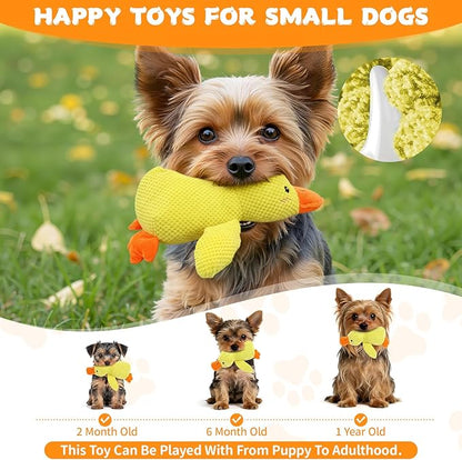 Calming Duck Toy for Dogs, 2026 New Interactive Crinkle Toy with Quack Sound for Dogs Teeth, Soft Stuffed Plush Mellow Calming Duck Pillow for Puppy Keep Busy -Yellow, 9.8"x8.6"(S)
