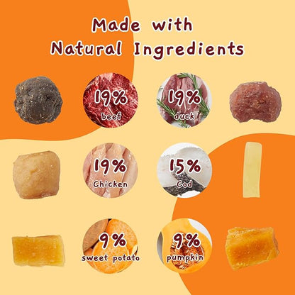 Jungle Calling Dog Treats,Dogs Kabob with Cod Stick, Rawhide-Free Chews, Made with Chicken, Duck, Beef, Sweet Potato and Pumpkin (Pack of 2)