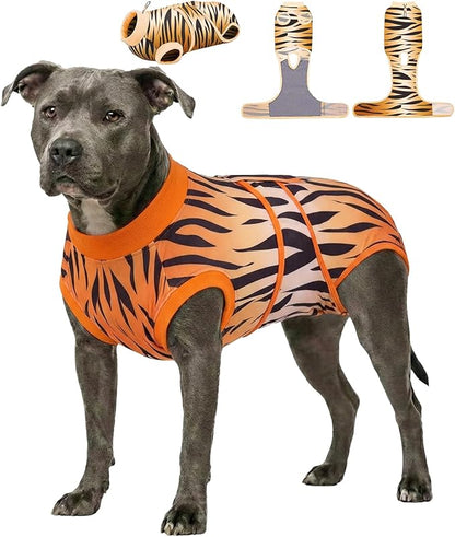 PetWarm Dog Recovery Suit, Surgical Suit for Dogs Female Spay Male Neutered, Dog Onesie for Surgery, Anti-Licking Dog Surgery Recovery Suit, Leopard Pattern, Yellow, XL