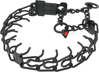 Herm Sprenger Black Stainless Steel Dog Collar with Short Links and Quick Release ClicLock Buckle Made in Germany (20in x 3.0mm (Neck Size up to 16-17in)