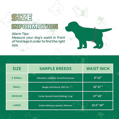 IMMCUTE Small Dog Diapers Male 100 Ct, Male Dog Diapers Disposable with Wetness Indicator, Adjustable Dog Belly Bands, for Excitable Urination, Male Marking