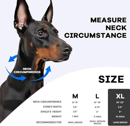 Inflatable Dog Cone Collar-Enhanced Anti-Licking Protective Cone with Adjustable Strap-Soft Dog Donut Collar Recovery Cone for Pets After Surgery(Blue, XL)
