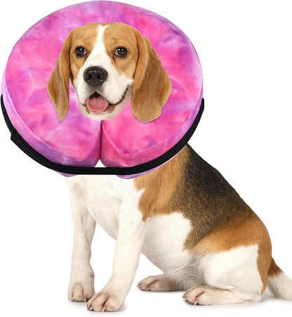 Inflatable Dog Recovery Collar, Dog Cone Collar for After Surgery, Prevent Dogs from Biting & Scratching Wound E-Collars to Help with Healing Soft Pet Recovery Collar Does