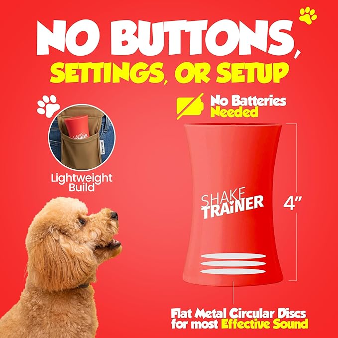 ShakeTrainer - The Original Humane Dog Training Kit with Instructional Video, Dog Training & Behavior Kit for Barking, Jumping & All Bad Habits Without Shocking or Spraying, Easy to Use, Made in USA