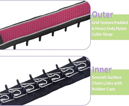 Martingale No Pull Dog Collar for Large Medium Dogs Training Walking, Heavy Duty Nylon Reflective Adjustable Anti Pull Slip Collar with Buckle L Wine Red