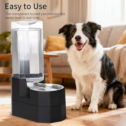 Sfozstra Elevated Dog Water Dispenser: 9L Gravity Auto Refill -Senior & Joint-Friendly Comfort Height - Leak-Proof - Stainless Steel Bowl -for Large Dogs -Multi-Pet Homes -Kitchen/Living Room/Garage