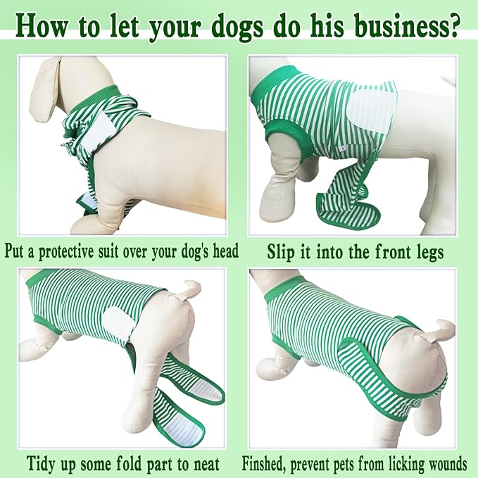 Dog Recovery Suit, After Surgery Wear for Pets Male Female, Professional Dog Onesie for Surgery for Abdominal Wounds Recovery Shirt, Substitute E-Collar & Cone Medium