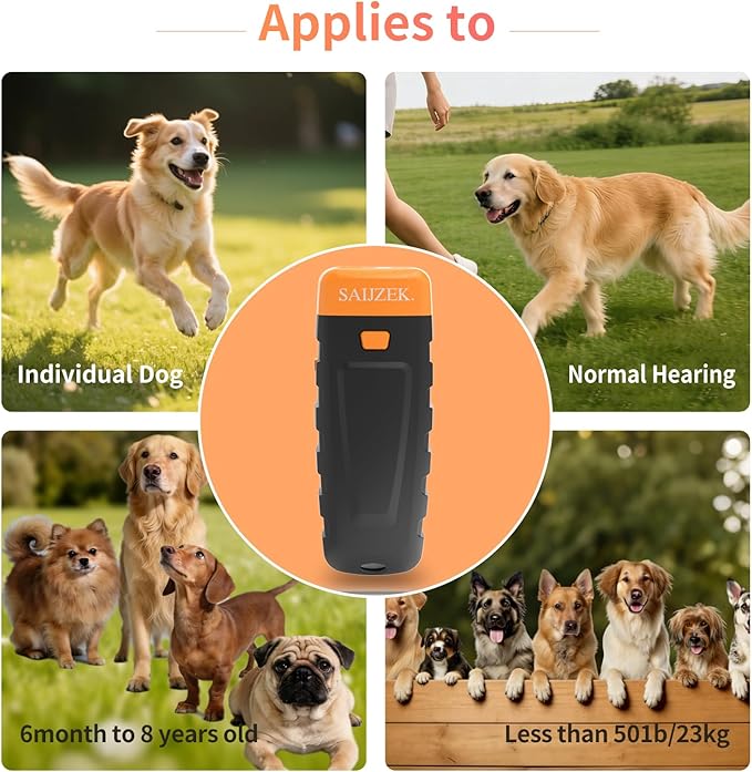 Ultrasonic Dog Trainer | Bark Deterrent Training Device | Anti Barking Silencer | Barks No More Devices | Stop Control Dogs Bad Behavior | Stopper Corrector Clicker Repellent