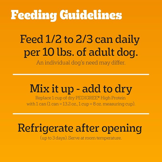 Pedigree High Protein Wet Dog Food, Adult Soft Canned Dog Food Variety Pack, 13.2 oz Cans, 12 Count