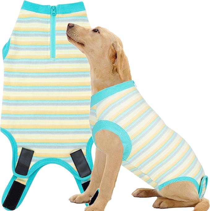 Recovery Suit for Dogs,Dog Cone Alternative Zipper Surgery Suit Female Spay,Soft Dog Surgery Suit for Anti Licking,Breathable Surgical Suit for Dogs Female Spay