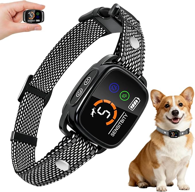 ETACCU Dog Bark Collar，Waterproof Rechargeable Digital Ultrasonic Bark Collars,Anti Barking Collar with 6 Adjustable Sensitivity Levels for Large Medium Small Dogs