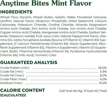 Greenies Anytime Bites Dog Treats,Mint Flavor,Dog Training Treats,10.3 oz. Bag,(Pack of 2)