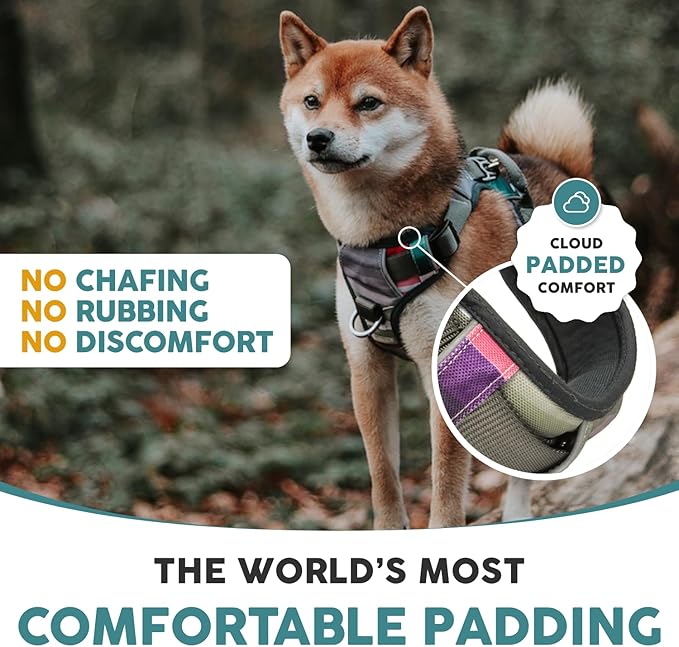 Embark Adventure Small Dog Harness – No-Pull, Reflective Trim, Military-Grade Nylon, Front Clip with Gel-Lined Handle, Soft & Padded