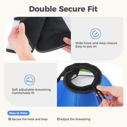 Avont Dog Cone Collar After Surgery, Alternative Adjustable Elizabeth Cone for Medium Large Dogs, Comfy Breathable Pet Recovery Collar to Stop Licking -Blue(XL)