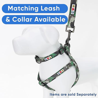 Pawtitas Reflective Step-in Dog Harness – Adjustable No-Pull Vest for Puppies to Seniors, Safe & Comfortable, L Camo Green