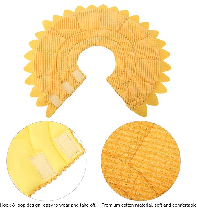 Cat Cone, Pet Recovery Collar Sunflower Shape Pet Elizabethan Collar Pet Recovery Cone Adjustable Pet Collar for Cat Dog (No. 3 Neck Circumference 23-26cm)