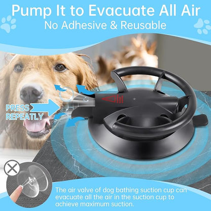 HLOGREE Heavy Duty Dog Bathing Suction Cup for Large Dog Within 110LBS, Pet Dog Cat Bath Holder Suction Cup Anchor for Grooming Bathtub Restraint, for Shower, Bathing, Blowing, Trimming - NO Leash