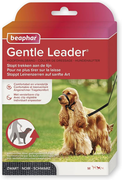 Beaphar - Gentle Leader - Head Collar for Medium Dogs - Stops Pulling On The Lead - Training Aid with Immediate Effect- Endorsed by Behaviourists - Black x 1