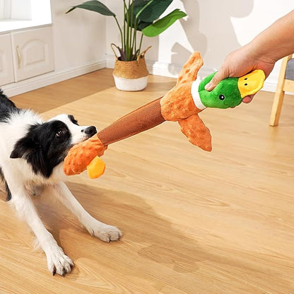 Sedioso Extra Large Dog Toy, Durable Dog Toy for Large Breed, 20 Inch Tug of War Dog Interactive Toy, Stuffed Animal Dog Chew Toy with Crinkle Paper for Small, Middle and Big Dogs(Duck)