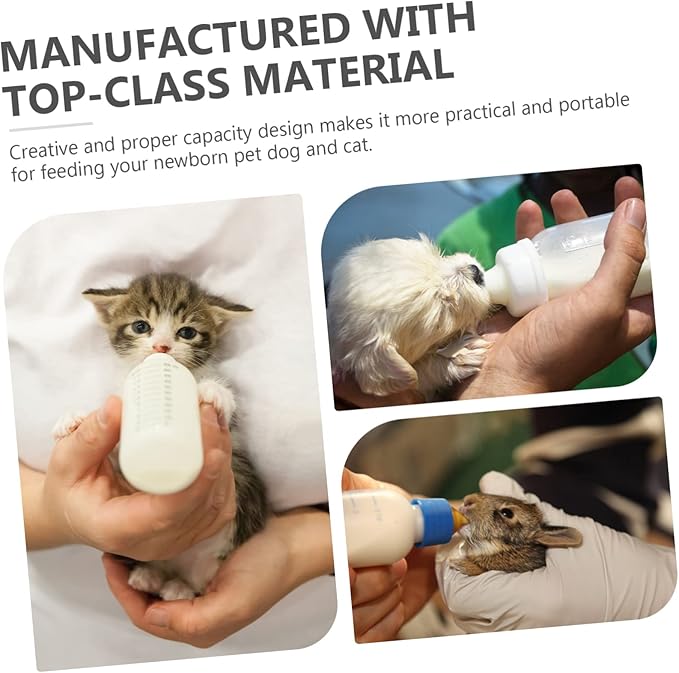SUPVOX 5sets Pet Nursing Bottles for Puppies and Kittens Milk Bottle with Scale Easy to Clean Reusable Feeding Supplies for Newborn Pets