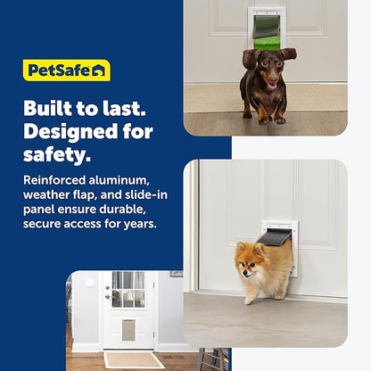 PetSafe Plastic Pet Door - Easy Install for Wood, PVC Metal & Paneled Doors - Rust-Free Plastic Frame - Flap Dimensions 5 1/4" W x 8 1/8" H - for Small Pets Weighing Up to 15 Lb