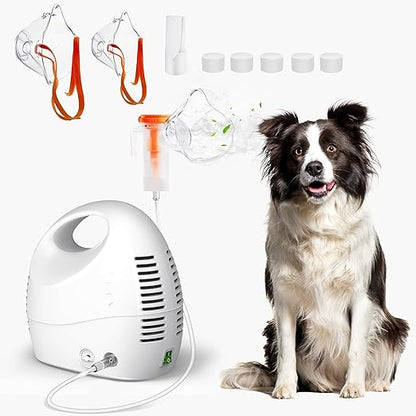 Portable Pet Nebulizer, Compressor Nebulizer with Mask for Cats and Dogs, Dual Modes Fit for Pet Breathing Problems