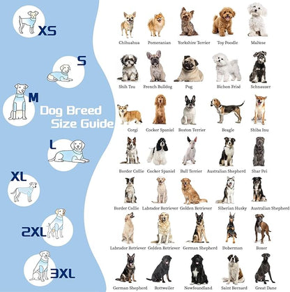 Breathable Dog Surgery Recovery Suit for Male/Female, Professional Dog Recovery Onesie with Zipper After Spay Abdominal Wounds, Anti Licking Cone E-Collar Alternative for Small Medium Large Dog