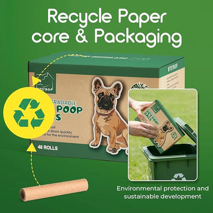 ATIFBOP Biodegradable Dog Poop Bags 720 Count 48 Rolls, Leak Proof and Thicken Pet Poop Bag (Scented)