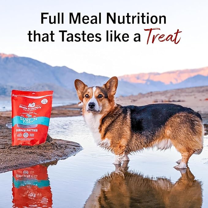 Stella & Chewy's Freeze-Dried Raw Dinner Patties - Surf 'N Turf Salmon & Beef Recipe - High Protein Grain-Free Puppy-& Dog Food - Perfect for Picky Eaters - 25 oz,(Pack of 2)