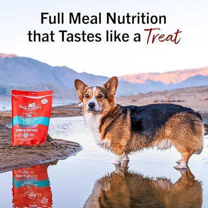 Stella & Chewy's Freeze-Dried Raw Dinner Patties - Surf 'N Turf Salmon & Beef Recipe - High Protein Grain-Free Puppy-& Dog Food - Perfect for Picky Eaters - 25 oz,(Pack of 2)