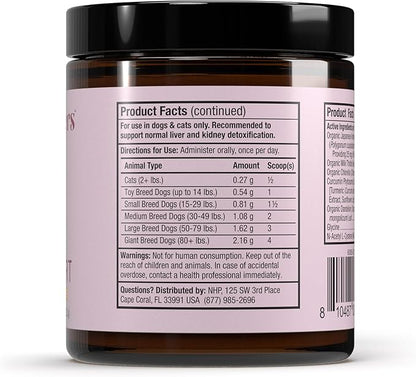 Bark & Whiskers Detox Support - Helps Support Healthy Liver & Kidney Function - Herbal Blend with Organic Milk Thistle & Green Tea - 1.8 oz