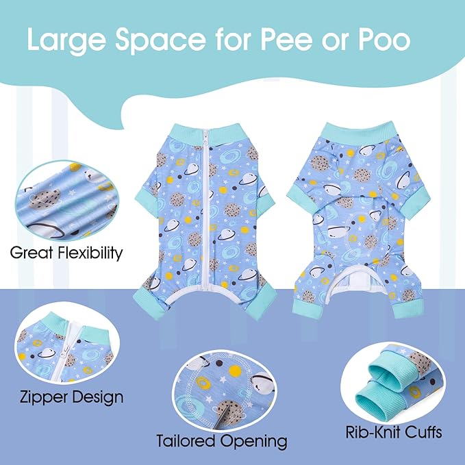 Dog Surgery Recovery Suit, Dog Onesie for Surgery Female Male Dogs, Dogs Pajamas Long Sleeve, Small Dogs Onesie, Abdominal Wound Bandages Surgical Suit, Cat Recovery Suit for Shedding Skin Disease