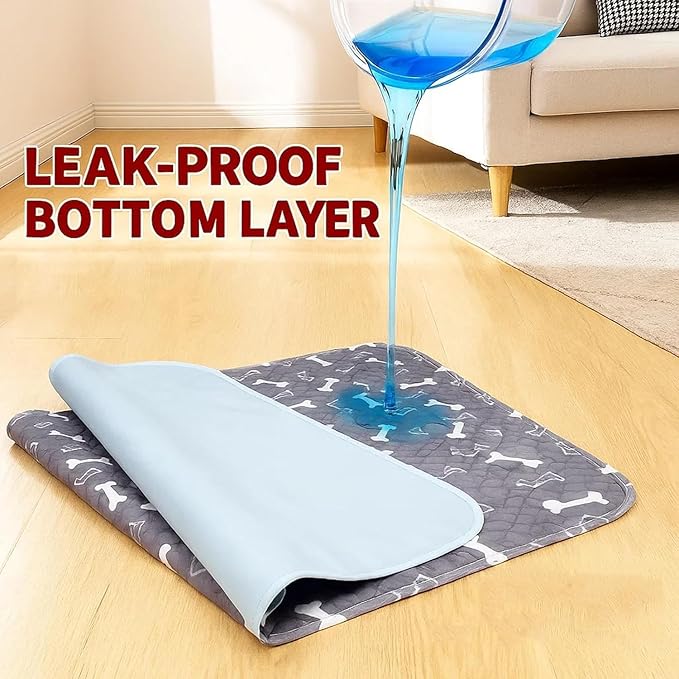 Pet Pee Pad,Pee Pads for Dogs with Pheromones,Washable Reusable Puppy Training Pads with 4-Layer Leak Protection,Easy to Clean,Odor Control, and Non-Slip Base (White)