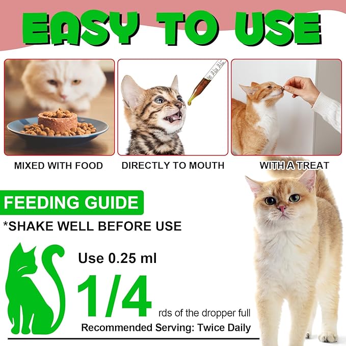 Urinary Tract for Cats, Natural Cat Urinary Tract Infection Treatment Drops Supports Bladder, Kidney Stone, Cat UTI, Cranberry Kidney Bladder Support Supplement, Chicken Flavor - 60ml / 2.02oz