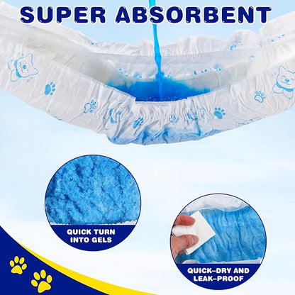 XPCARE 50 Count Disposable Male Dog Diapers, Male Dog Wraps,Super Absorbent Leak-Proof Fit (Large)